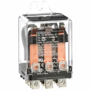 SCHNEIDER ELECTRIC 389FXCXC1-12D Enclosed Power Relay, Surface Mounted, 20 A Current Rating, 12VDC, 3Pdt | CU2BEN 6CUZ8