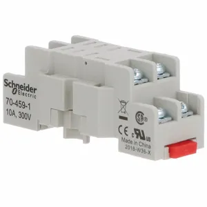 SCHNEIDER ELECTRIC 70-459-1 Relay Socket, 10 A Rating, Din-Rail Socket Mounting, 8 Pins, D Socket, Std, Finger Safe | CU2DDR 6CVD3