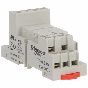 SCHNEIDER ELECTRIC 70-782D14-1 Relay Socket, 10 A Rating, Din-Rail Socket Mounting, 14 Pins, G Socket, Std, Finger Safe | CU2DDN 6CVE3