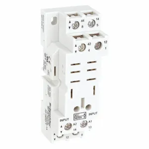 SCHNEIDER ELECTRIC 70-782D8-1A Relay Socket, 16 A Rating, Din-Rail Socket Mounting, 8 Pins, D Socket, Std, Finger Safe | CU2DEG 6CVE4