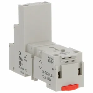 SCHNEIDER ELECTRIC 70-782EL8-1 Relay Socket, 12 A Rating, Din-Rail Socket Mounting, 8 Pins, K Socket, Std, Finger Safe | CU2DDW 6CVE5