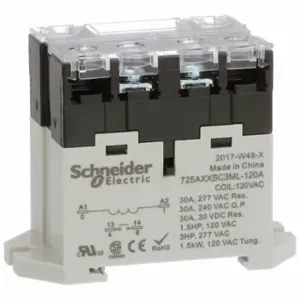 SCHNEIDER ELECTRIC 725AXXSC3ML-120A Enclosed Power Relay, Din-Rail & Surface Mounted, 30 A Current Rating, 120VAC, Spst-No | CU2BDL 6CVG4