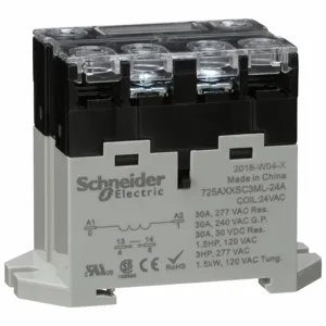 SCHNEIDER ELECTRIC 725AXXSC3ML-24A Enclosed Power Relay, Din-Rail & Surface Mounted, 30 A Current Rating, 24VAC, Spst-No | CU2BDX 6CVG7