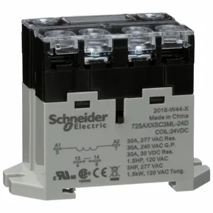 SCHNEIDER ELECTRIC 725AXXSC3ML-24D Enclosed Power Relay, Din-Rail & Surface Mounted, 30 A Current Rating, 24VDC, Spst-No | CU2BEA 6CVG8