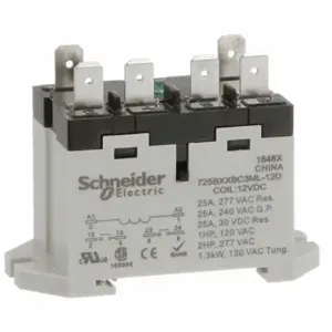 SCHNEIDER ELECTRIC 725BXXBC3ML-12D Enclosed Power Relay, Din-Rail & Surface Mounted, 25 A Current Rating, 12VDC, Dpst-No | CU2BDD 6CVH0