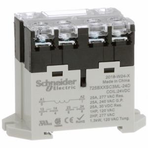 SCHNEIDER ELECTRIC 725BXXSC3ML-24D Enclosed Power Relay, Din-Rail & Surface Mounted, 25 A Current Rating, 24VDC, Dpst-No | CU2BDJ 6CVJ3