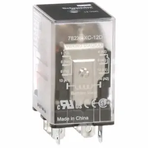 SCHNEIDER ELECTRIC 782XBXC-12D General Purpose Relay, Socket Mounted, 15 A Current Rating, 12 VDC, 8 Pins/Terminals, DPDT | CU2BJV 6CWA0