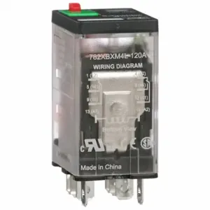 SCHNEIDER ELECTRIC 782XBXM4L-120A General Purpose Relay, Socket Mounted, 15 A Current Rating, 120 VAC, 8 Pins/Terminals | CU2BJY 6CWA9