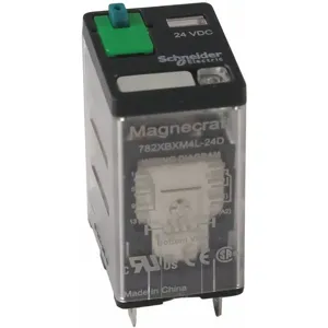 SCHNEIDER ELECTRIC 782XBXM4L-24A Square Base General Purpose Relay, 24 VAC, AC Contact Rating 15A At 277V | CD3FJG 6CWC2