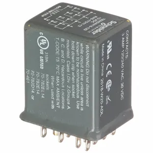 SCHNEIDER ELECTRIC 782XDXH10-12D Hermetically Sealed Relay, Socket Mounted, 3 A Current Rating, 12 VDC, 14 Pins/Terminals | CU2BKV 6CWG0