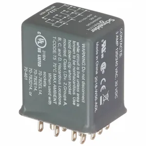 SCHNEIDER ELECTRIC 782XDXH10-240A Plug-In Relay, Hermetically Sealed, Square Base, 14 Pin, 240VAC | AX3MHL 6CWG1