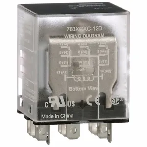 SCHNEIDER ELECTRIC 783XCXC-12D General Purpose Relay, Socket Mounted, 15 A Current Rating, 12 VDC, 11 Pins/Terminals | CU2BJA 6CWG5