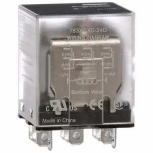 SCHNEIDER ELECTRIC 783XCXC-24D General Purpose Relay, Socket Mounted, 15 A Current Rating, 24 VDC, 11 Pins/Terminals | CU2BJJ 6CWG8