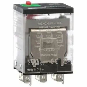 SCHNEIDER ELECTRIC 783XCXM4L-120A General Purpose Relay, Socket Mounted, 15 A Current Rating, 120 VAC, 11 Pins/Terminals | CU2BJD 6CWH4