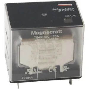 SCHNEIDER ELECTRIC 784XDXC-120A Plug-In Relay, Square Base, General Purpose, 14-Pin, 15A At 120V | AX3MNB 6CWH9