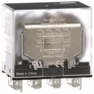 SCHNEIDER ELECTRIC 784XDXC-24D General Purpose Relay, Socket Mounted, 15 A Current Rating, 24 VDC, 14 Pins/Terminals | CU2BJL 6CWJ3