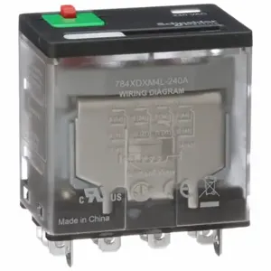 SCHNEIDER ELECTRIC 784XDXM4L-240A General Purpose Relay, Socket Mounted, 15 A Current Rating, 240 VAC, 14 Pins/Terminals | CU2BJQ 6CWK1