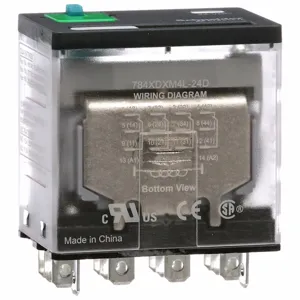 SCHNEIDER ELECTRIC 784XDXM4L-24D General Purpose Relay, Socket Mounted, 15 A Current Rating, 24 VDC, 14 Pins/Terminals | CU2BJK 6CWK3