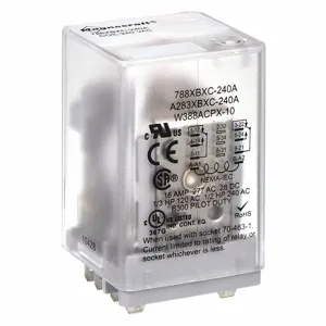 SCHNEIDER ELECTRIC 788XBXC-240A General Purpose Relay, Socket Mounted, 240 VAC, 8 Pins/Terminals, DPDT | CU2BJT 6CWN8