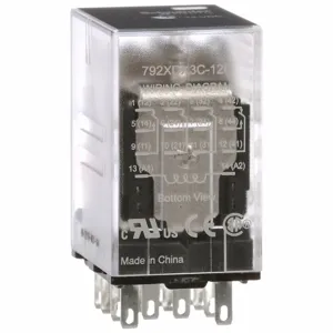 SCHNEIDER ELECTRIC 792XDX3C-12D Plug-In Relay 14 Pins Square 12VDC | AH8ZEZ 39DL45