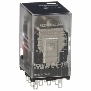 SCHNEIDER ELECTRIC 792XDX3C-24A Plug-In Relay 14 Pins Square 24VAC | AH8ZEX 39DL43