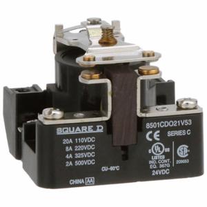 SCHNEIDER ELECTRIC 8501CDO21V53 Open Power Relay, Surface Mounted, 20 A Current Rating, 24V DC, 4 Pins/Terminals, SPST-NO | CU2CKF 55WN49