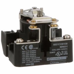 SCHNEIDER ELECTRIC 8501CO6V08 Open Power Relay, Surface Mounted, 30 A Current Rating, 208VAC, 4 Pins/Terminals, SPST-NO | CU2CKG 55WG24
