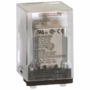 SCHNEIDER ELECTRIC 8501KUDR12V60 Relay, Socket Mounted, 10 A Current Rating, 110V DC, 8 Pins/Terminals, Dpdt | CP4MBM 55WY57