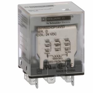 SCHNEIDER ELECTRIC 8501RSD43P14V53 Relay, Socket Mounted, 15 A Current Rating, 24V DC, 11 Pins/Terminals, 3Pdt | CP4MAF 55WG32
