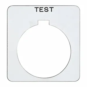 SCHNEIDER ELECTRIC 9001KN226WP Legend Plate, Test, Square, Plastic, White/Black, 1.7 Inch Height, 1.7 Inch Wd | CU2CAL 45C398