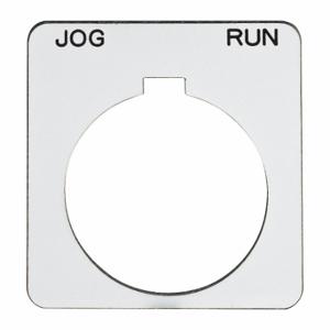 SCHNEIDER ELECTRIC 9001KN242WP Legend Plate, Jog-Run, Square, Plastic, White/Black, 1.7 Inch Height, 1.7 Inch Wd | CU2BYX 45C419