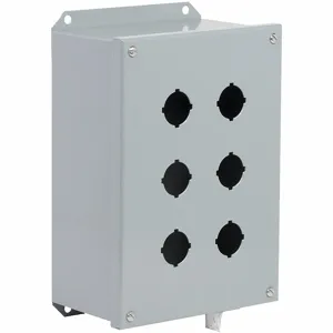 SCHNEIDER ELECTRIC 9001KYAF6 Control Station Enclosure, Steel, 0 Columns, 6 Holes, 13/3 | CU2CUL 733M80