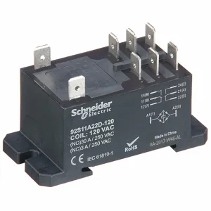 SCHNEIDER ELECTRIC 92S11A22D-120A Enclosed Power Relay, Din-Rail & Surface Mounted, 30 A Current Rating, 120VAC, Dpdt | CU2BFJ 6CWX6