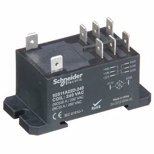 SCHNEIDER ELECTRIC 92S11A22D-240A Enclosed Power Relay, Din-Rail & Surface Mounted, 30 A Current Rating, 240VAC, Dpdt | CU2BFR 6CWX7