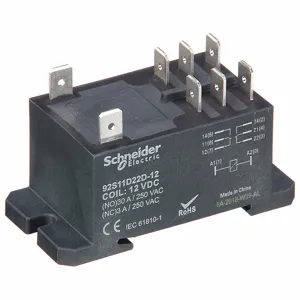 SCHNEIDER ELECTRIC 92S11D22D-12D Enclosed Power Relay, Din-Rail & Surface Mounted, 30 A Current Rating, 12VDC, Dpdt | CU2BDN 6CWX9