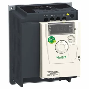 SCHNEIDER ELECTRIC ATV12PU15M3 Variable Frequency Drive, 200 to 240VAC, 2 hp Max Output Power, NEMA 1, Black | CU2ENP 55WM77