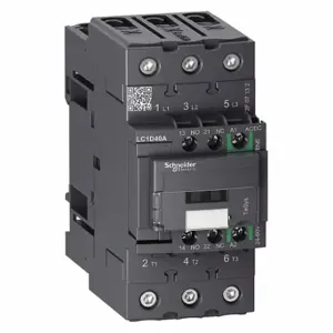 SCHNEIDER ELECTRIC LC1D40ABNE Iec Magnetic Contactor, 24 To 60 VAC/Dc Coil Volts, 1No/1Nc | CU2BNY 482Z39