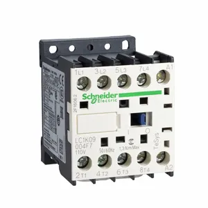 SCHNEIDER ELECTRIC LC1K09008F7 Iec Magnetic Contactor, 110 VAC Coil Volts, 9 A | CU2BMU 48N724