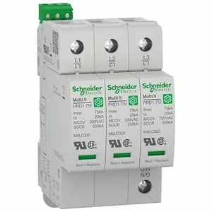 SCHNEIDER ELECTRIC M9L33480 Surge Arrester, Three Phase, 277/480VAC, 3 Poles, 4 Wires, L-N | CU2EVX 800DR2