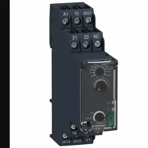 SCHNEIDER ELECTRIC RE22R2DMR Time Delay Relay, DIN-Rail Mounted, 240VAC, 8 A, 6 Pins/Terminals, 0.05 sec to 300 hr | CU2EDY 55WM62