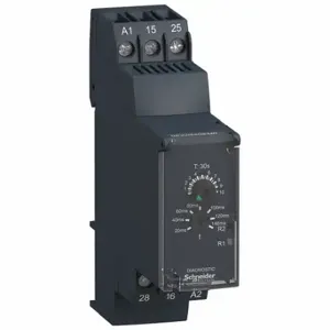 SCHNEIDER ELECTRIC RE22R2QEMR Time Delay Relay, DIN-Rail Mounted, 240VAC, 8 A, 6 Pins/Terminals, 0.3 sec to 30 sec | CU2EEG 55WM65