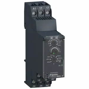 SCHNEIDER ELECTRIC RE22R2QGMR Time Delay Relay, DIN-Rail Mounted, 240VAC, 8 A, 6 Pins/Terminals, 0.05 sec to 300 hr | CU2EEA 55WM67