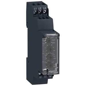 SCHNEIDER ELECTRIC RM17UAS16 Voltage Sensing Relay, DIN Rail Mounted, 6 Pins, 5 A, 24 to 48VAC/DC | CU2EVL 55WM29