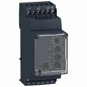 SCHNEIDER ELECTRIC RM35UB3N30 Voltage Sensing Relay, DIN-Rail Mounted, 5 A Current Rating, 120 to 277VAC | CU2EVP 55WM31