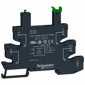 SCHNEIDER ELECTRIC SSLZRA1 Slim Interface Relay Socket, 6 A Current Rating, Push-In Termination | CU2DVA 55WN35