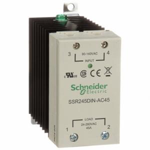 SCHNEIDER ELECTRIC SSR245DIN-AC45 Solid State Relay, Din-Rail And Surface Mounted, 45 A Max Output Current | CU2DXY 6CXA0