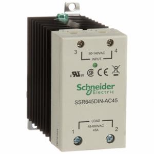 SCHNEIDER ELECTRIC SSR645DIN-AC45 Solid State Relay, Din-Rail And Surface Mounted, 45 A Max Output Current | CU2DXZ 6CXA6