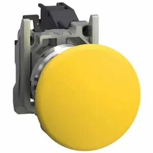 SCHNEIDER ELECTRIC XB4BC51GEX Push Button, Yellow, 22 mm Size, 1 No, Metal, Metal | CU2DAG 292MH4