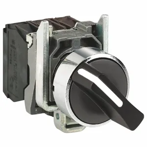 SCHNEIDER ELECTRIC XB4BD41 Selector Switch, 22 mm Size, 2 Position, Maintained/Momentary, Metal, 1No | CU2DRF 55WJ66