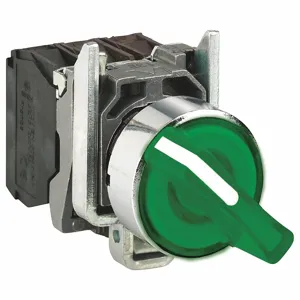 SCHNEIDER ELECTRIC XB4BK123G5 Illuminated Selector Switch, 22 mm Size, 2 Position | CU2BTU 55WJ75